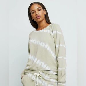 Rails THEO Sweatshirt Sage Green Ivory Tie Dye Crewneck Pullover size S